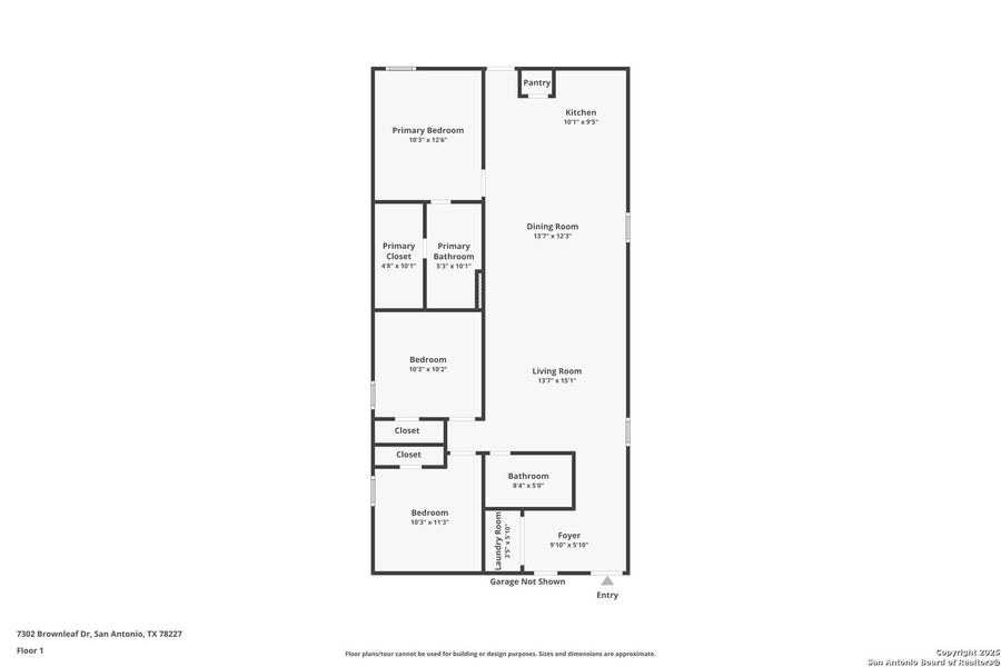 2D floor plan layout of this home in Torian Village: Belmar Collection, San Antonio, TX (Image 3).