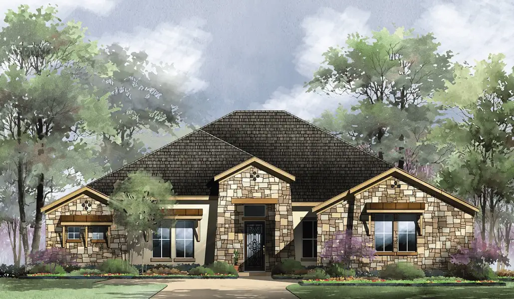 Calais Floor Plan in Belle Oaks, Bulverde | Sitterle Homes Elevation C