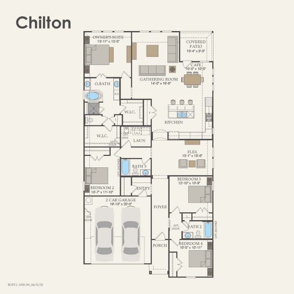 2D floor plan layout for the Chilton by Pulte Homes in Katy Court, Katy, TX (Image 3). 2D floor plan layout for the Chilton by Pulte Homes in Katy Court, Katy, TX (Image 3).