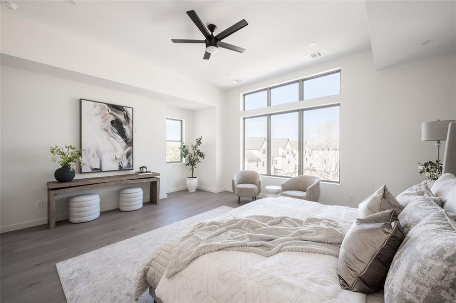 Tranquil and inviting huge primary bedroom (rendering) .