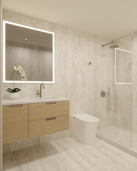 Furnished interior view inside a new home in , Miami Beach (Image 16).