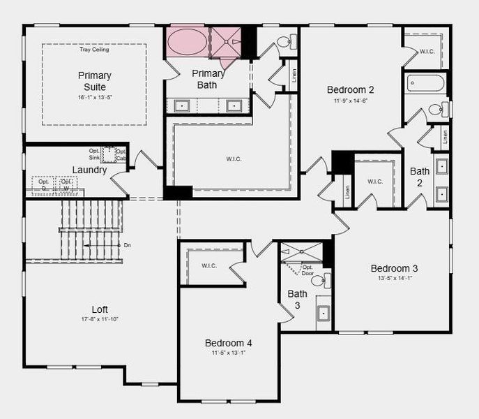 2D floor plan layout of this home in Stratford Hills, Ball Ground, GA (Image 3).