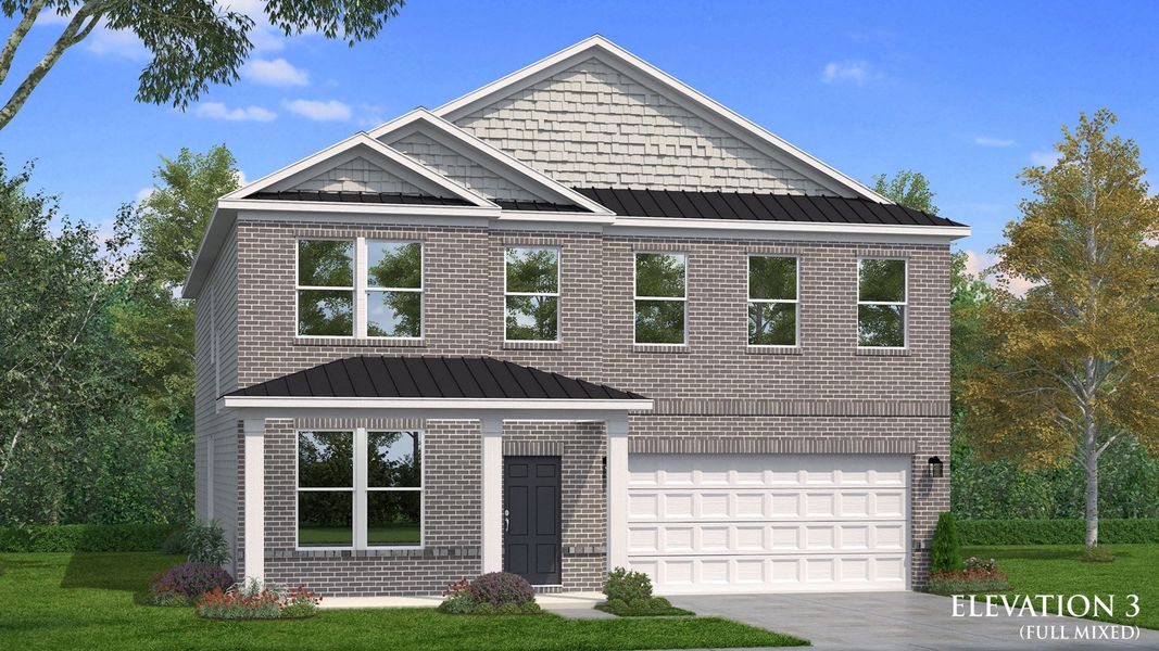 Representative exterior photo of a completed home built from the Brier Creek by DRB Homes in Weavers Pointe, Zebulon, NC (Image 12).