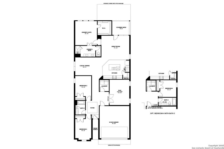 2D floor plan layout of this home in Clear Creek, New Braunfels, TX (Image 3).