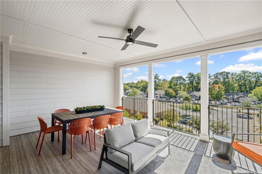 Exterior details and patio area of a home in South on Main, Woodstock (Image 31).
