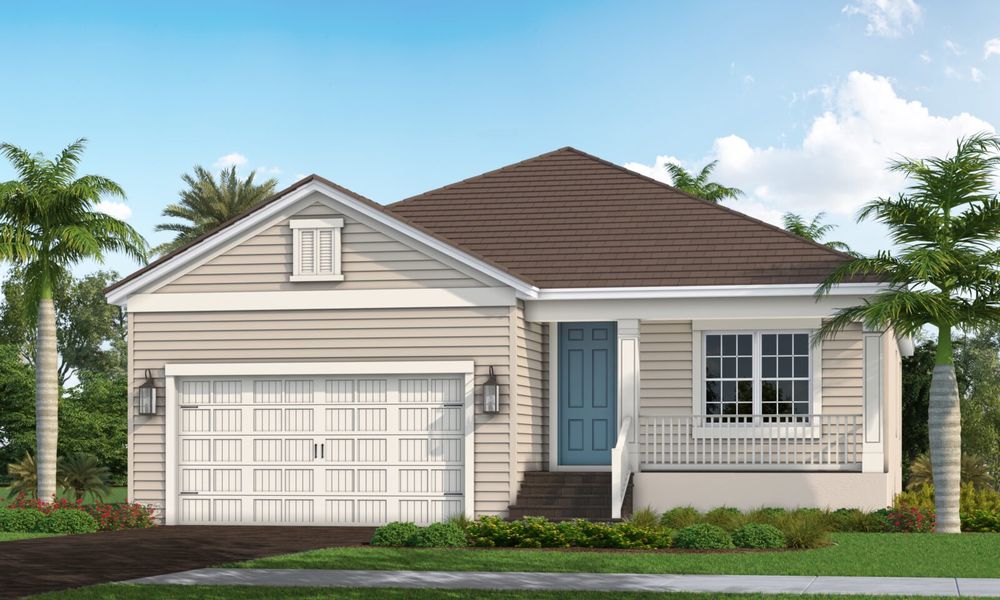 Front exterior of a new home in Tide Marsh, Fort Myers, FL, highlighting curb appeal (Image 1). Front exterior of a new home in Tide Marsh, Fort Myers, FL, highlighting curb appeal (Image 1).