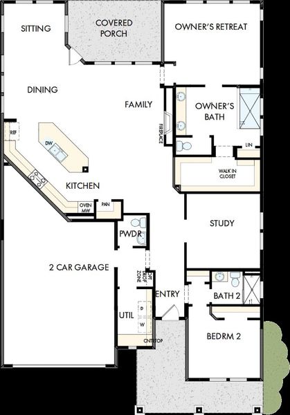 2D floor plan layout of this home in Encore at Streamside - Tradition Series, Waxhaw, NC (Image 3). 2D floor plan layout of this home in Encore at Streamside - Tradition Series, Waxhaw, NC (Image 3).