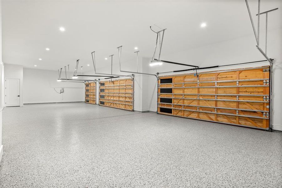 5 car garage.  25' deep for reference.