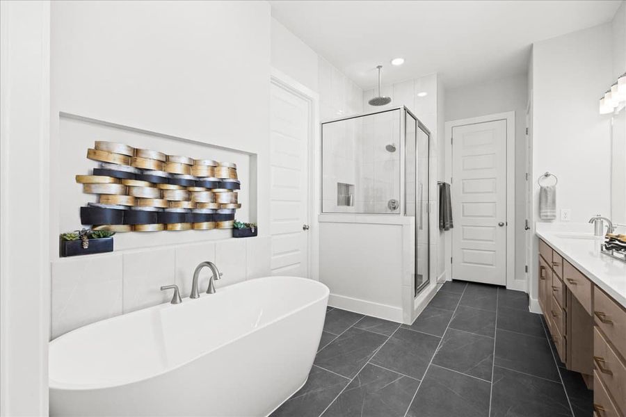 Representative furnished interior of a home built from the Draco by Chesmar Homes in The Grove at Blackhawk, Pflugerville (Image 11).