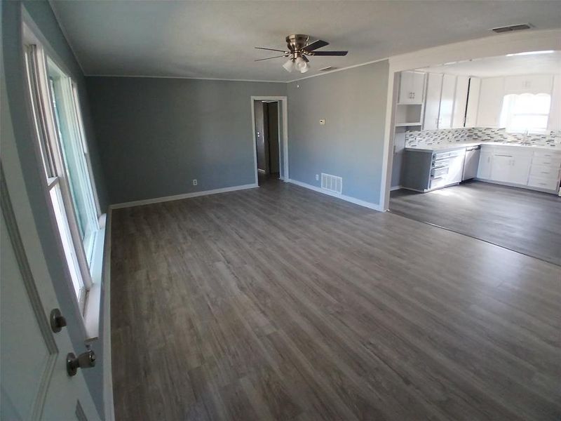 Living room open to kitchen