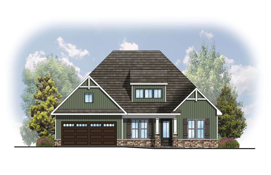 Representative rendering of the exterior for the Piedmont I by Cook Bros. Homes (Image 7).