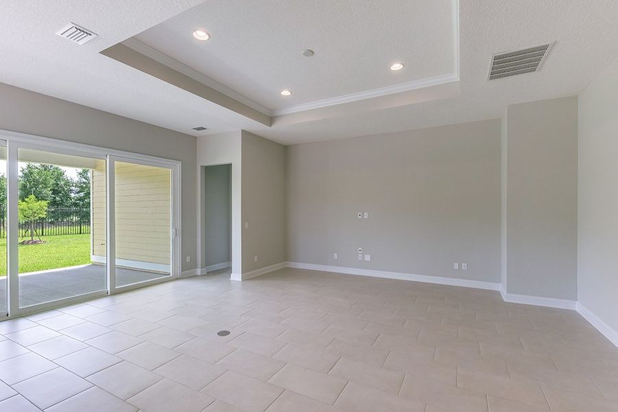 Representative unfurnished interior of a home built from the Washington by Riverside Homes in Hidden Creek at SilverLeaf Phase 2, St. Augustine (Image 19). Representative unfurnished interior of a home built from the Washington by Riverside Homes in Hidden Creek at SilverLeaf Phase 2, St. Augustine (Image 19).