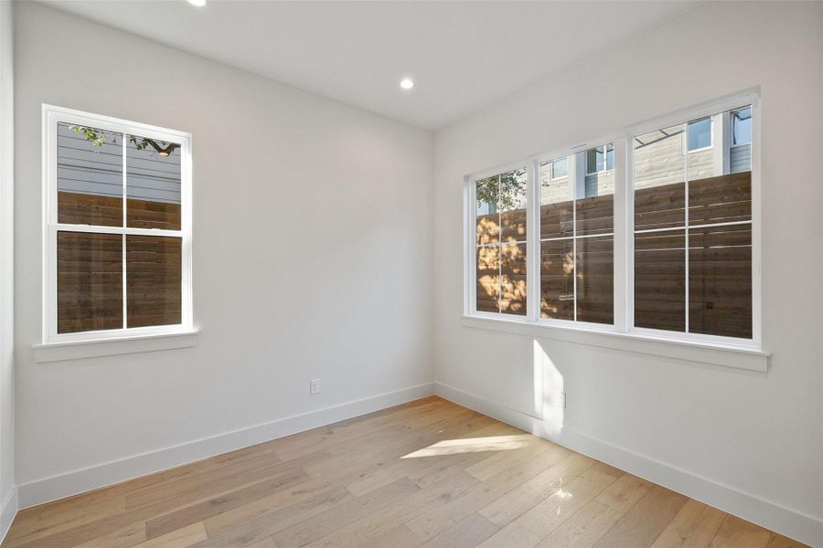 Empty room featuring light hardwood / wood-style floors