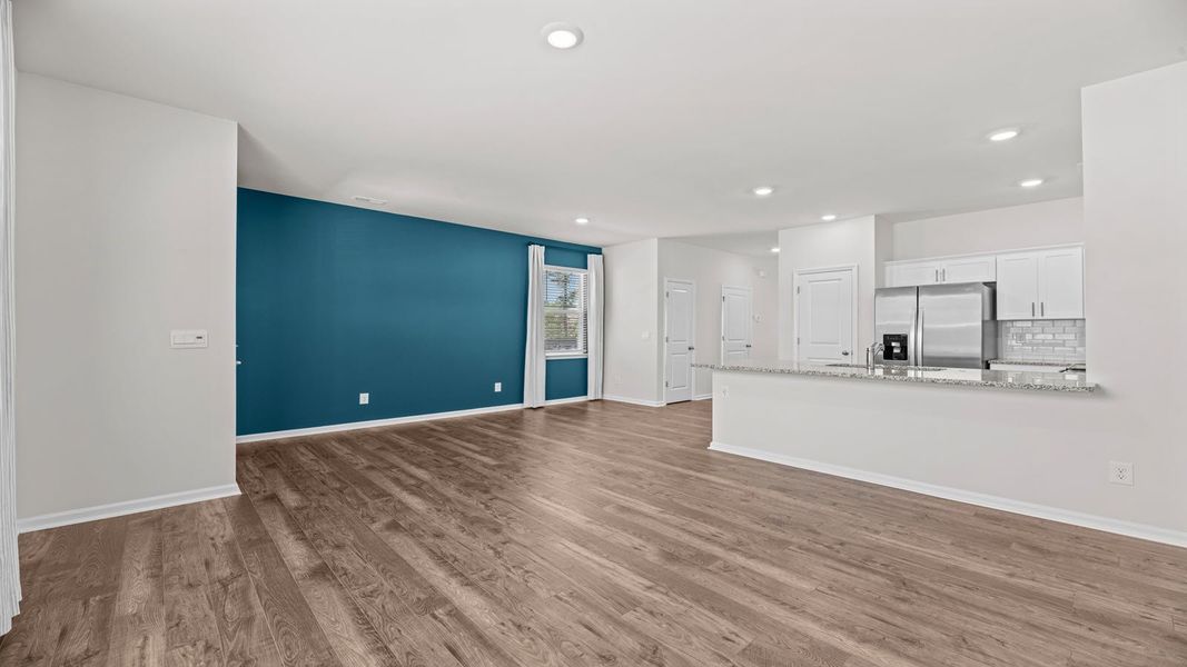 Representative unfurnished interior of a home built from the PEARSON II by D.R. Horton in Clock Road Townhomes, New Bern (Image 14). Representative unfurnished interior of a home built from the PEARSON II by D.R. Horton in Clock Road Townhomes, New Bern (Image 14).