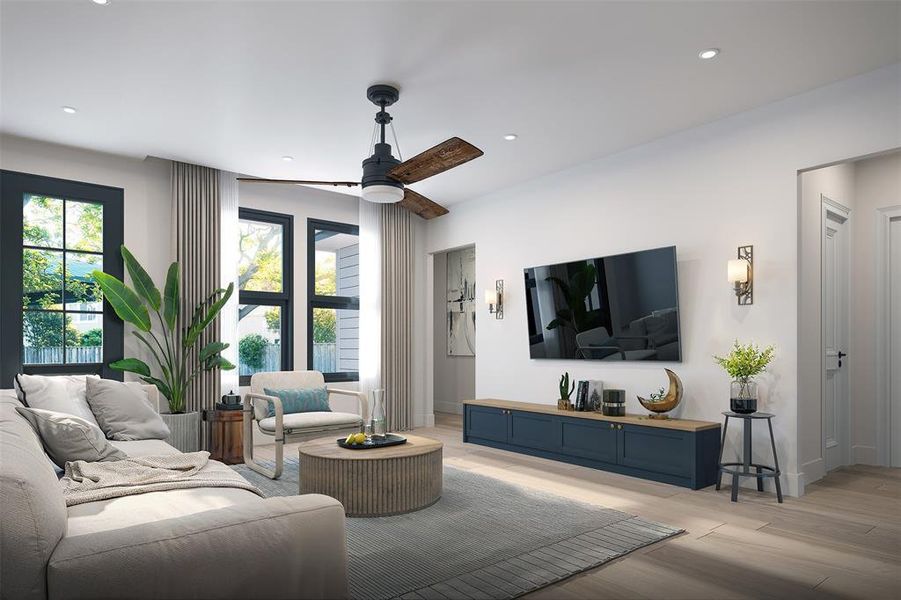 Furnished interior view inside a new home in , Early (Image 8). Furnished interior view inside a new home in , Early (Image 8).