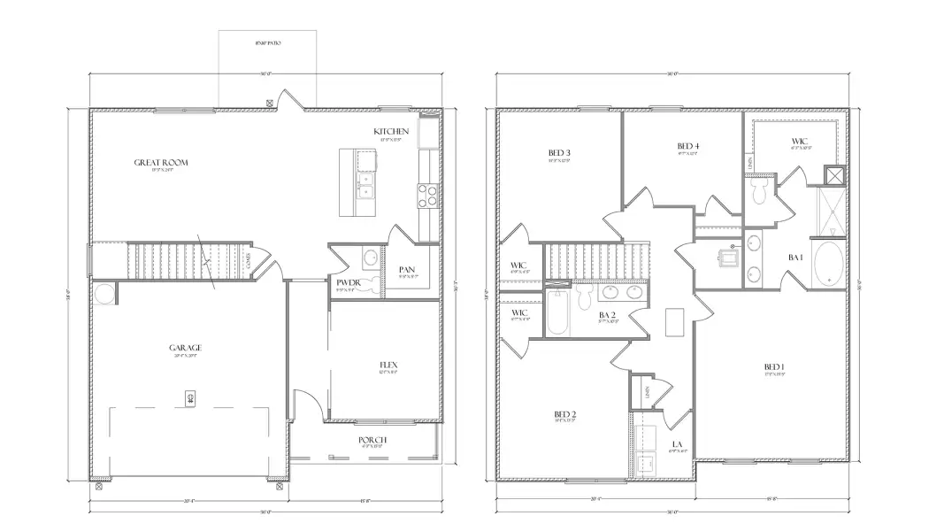 2D floor plan layout of this home in Magnolia at the Bluffs Phase 3, Freeport, FL (Image 3).