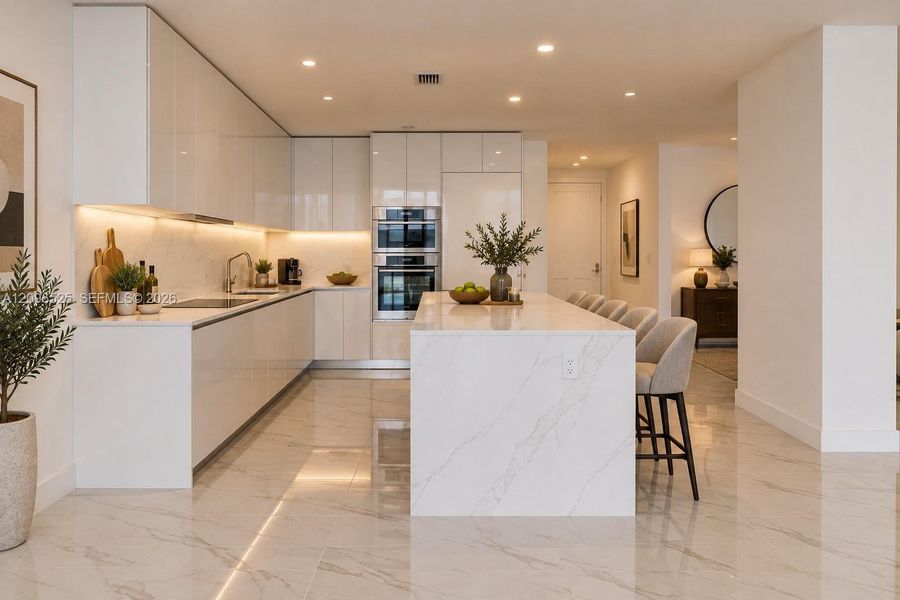 Furnished interior view inside a new home in Aria Reserve, Miami (Image 9).