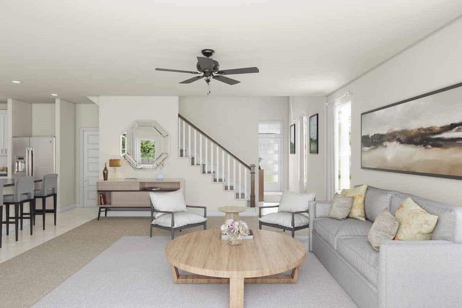 Furnished interior view inside a new home in Mason Woods, Cypress (Image 2). Furnished interior view inside a new home in Mason Woods, Cypress (Image 2).