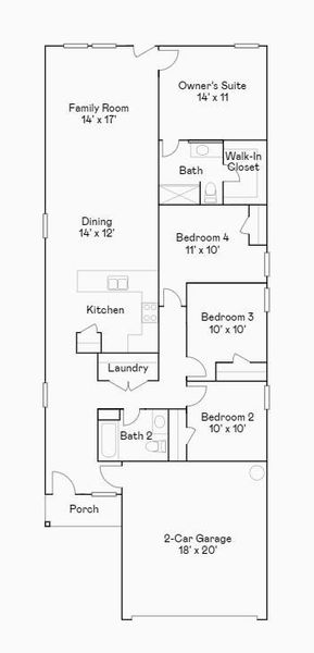 2D floor plan layout of this home in Valor Park, Bay City, TX (Image 3).