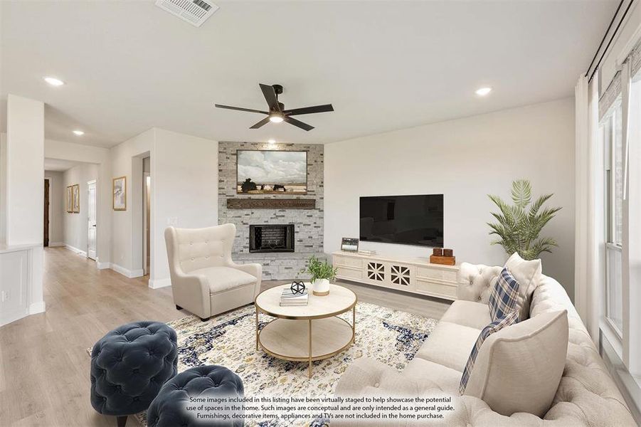 Furnished interior view inside a new home in Meadow Vista 60-65, Anna (Image 9). Furnished interior view inside a new home in Meadow Vista 60-65, Anna (Image 9).