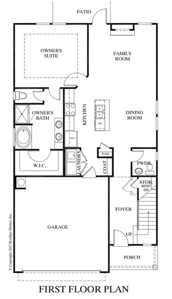 2D floor plan layout for the Hartsfield by Rocklyn Homes in Hawthorne Station, College Park, GA (Image 3).