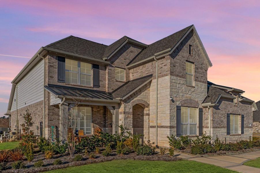 Front exterior of a new home in Lone Star Landing, Montgomery, TX, highlighting curb appeal (Image 23).