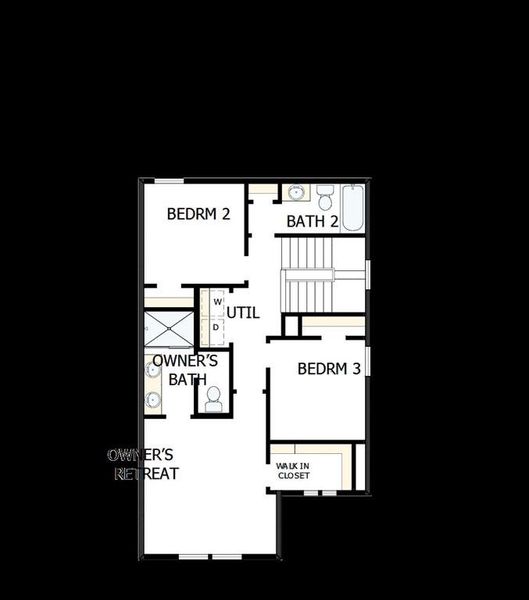 2D floor plan layout of this home in Painted Tree Woodland West – Cottages, McKinney, TX (Image 2). 2D floor plan layout of this home in Painted Tree Woodland West – Cottages, McKinney, TX (Image 2).