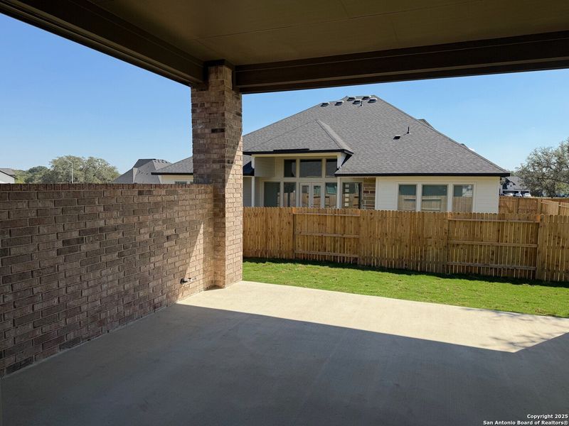 Exterior details and patio area of a home in Mesa Western, Cibolo (Image 23).