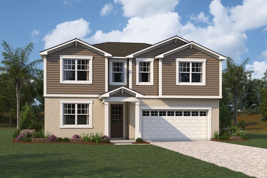 Representative exterior photo of a completed home built from the Olympic by Mattamy Homes in Crosswind Ranch, Parrish, FL (Image 5).