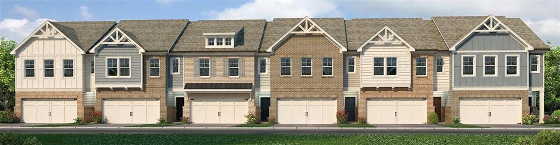 Front exterior of a new home in Union Village, McDonough, GA, highlighting curb appeal (Image 1).