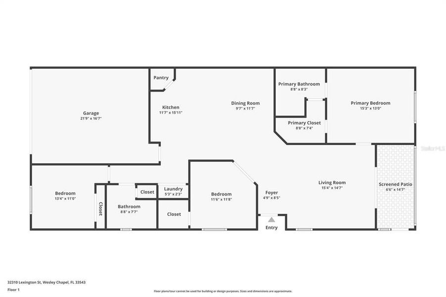 2D floor plan layout of this home in Woodcreek, Wesley Chapel, FL (Image 5).
