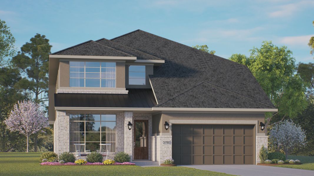 Representative exterior photo of a completed home built from the Medina by Chesmar Homes in Jordan Ranch 55's, Fulshear, TX (Image 15).