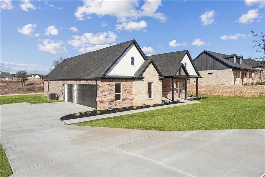 Front exterior of a new home in , Azle, TX, highlighting curb appeal (Image 25).