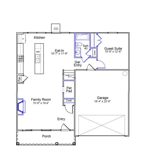 2D floor plan layout of this home in Ellington, Elgin, SC (Image 2). 2D floor plan layout of this home in Ellington, Elgin, SC (Image 2).
