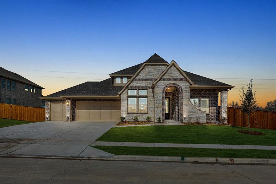 Front exterior of a new home in Villages of Hurricane Creek, Anna, TX, highlighting curb appeal (Image 26).
