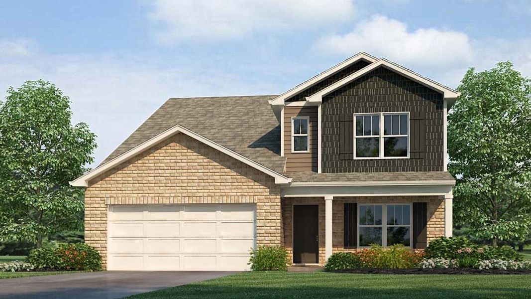 Representative exterior photo of a completed home built from the Salem by D.R. Horton in Shepherd's Farm, Mooresville, NC (Image 4). Representative exterior photo of a completed home built from the Salem by D.R. Horton in Shepherd's Farm, Mooresville, NC (Image 4).