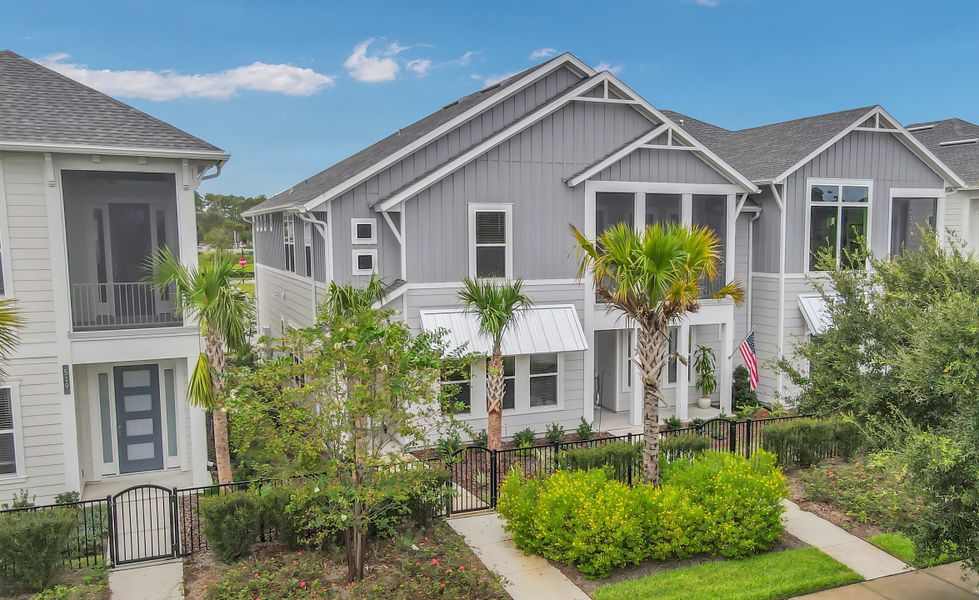 Representative exterior photo of a completed home built from the Bartram - B - Townhome Series by ICI Homes in West End at Town Center, Ponte Vedra, FL (Image 17). Representative exterior photo of a completed home built from the Bartram - B - Townhome Series by ICI Homes in West End at Town Center, Ponte Vedra, FL (Image 17).