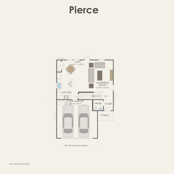 2D floor plan layout for the Pierce by Centex in Pinara Pines, Conroe, TX (Image 4). 2D floor plan layout for the Pierce by Centex in Pinara Pines, Conroe, TX (Image 4).