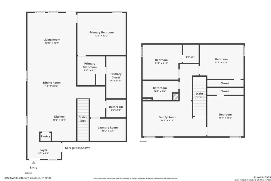 2D floor plan layout of this home in , New Braunfels, TX (Image 3).