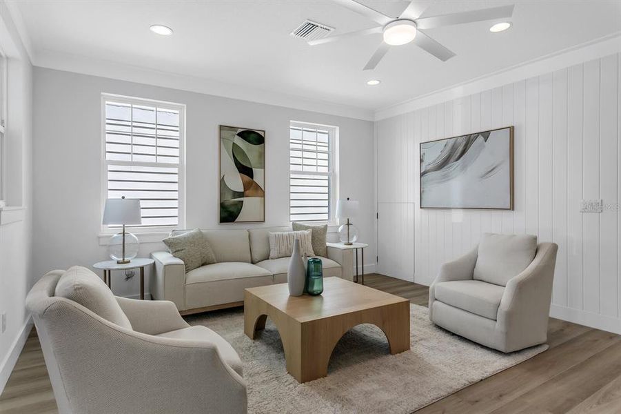 Furnished interior view inside a new home in , Tampa (Image 18). Furnished interior view inside a new home in , Tampa (Image 18).