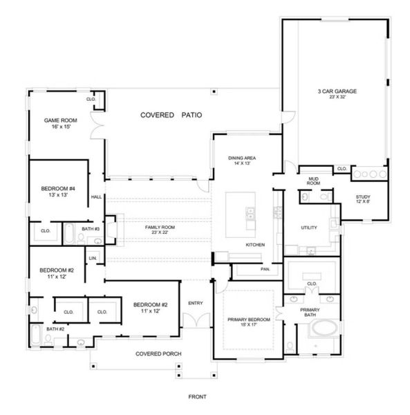 2D floor plan layout for the 3301 by Faircroft Homes in Arborwood, Waller, TX (Image 2). 2D floor plan layout for the 3301 by Faircroft Homes in Arborwood, Waller, TX (Image 2).