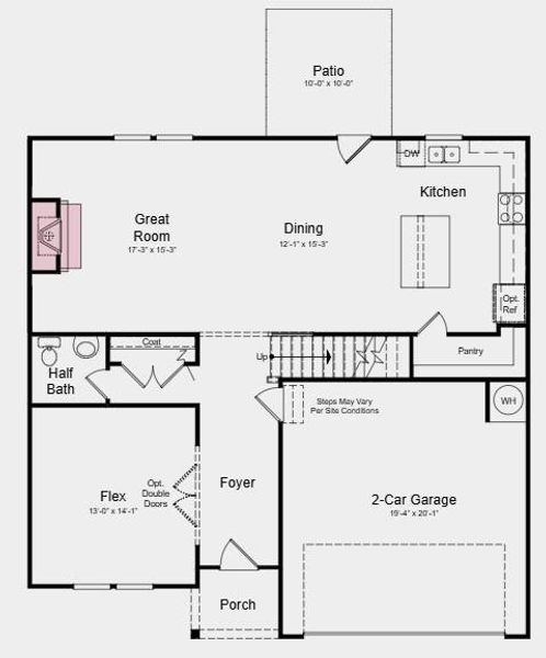 2D floor plan layout of this home in Falls Creek, Flowery Branch, GA (Image 3).