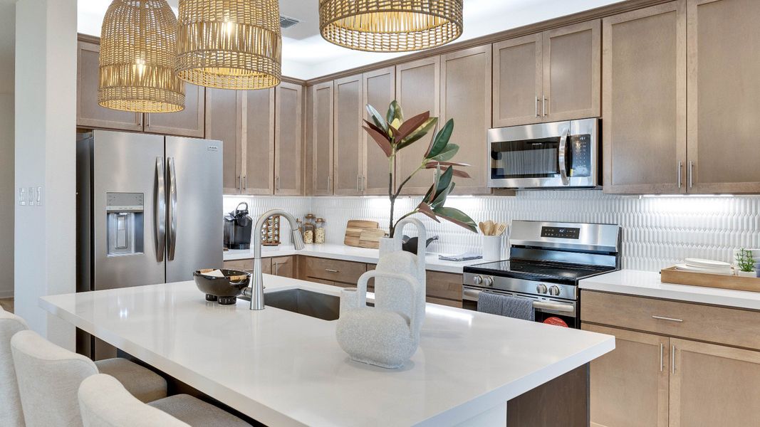 Representative furnished interior of a home built from the Meyerson by DRB Homes in Infinity Square, Kyle (Image 17).