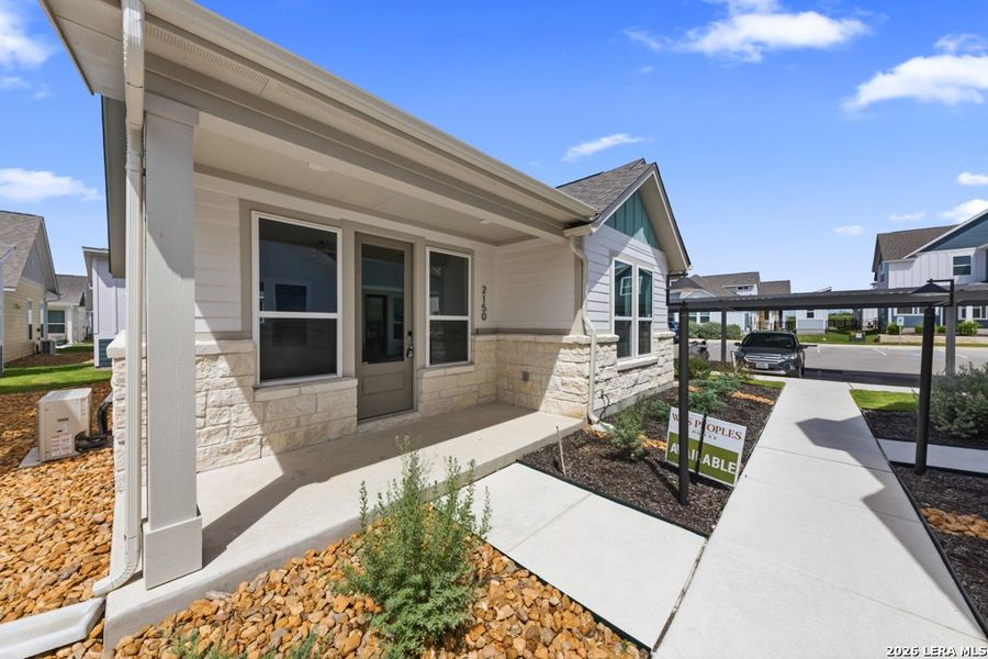 Exterior details and patio area of a home in Garten Haus, New Braunfels (Image 19). Exterior details and patio area of a home in Garten Haus, New Braunfels (Image 19).