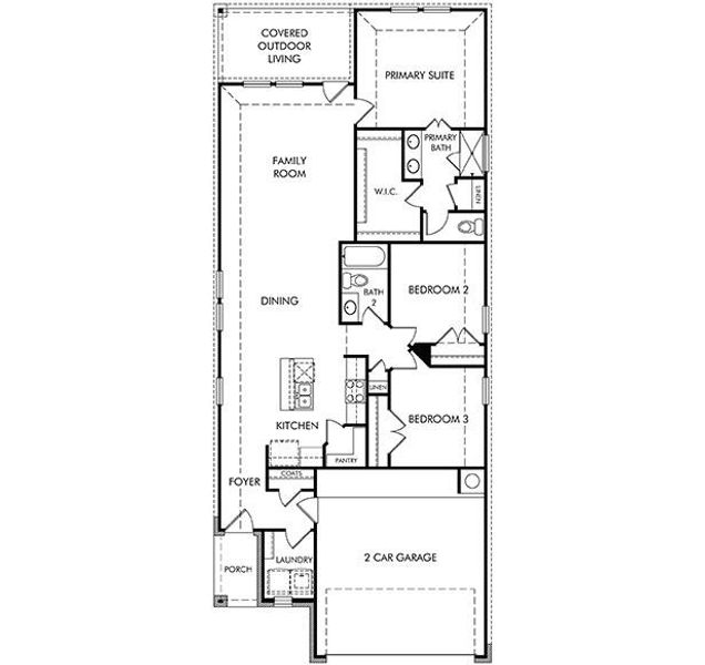 2D floor plan layout of this home in Turner's Crossing - Americana Collection, Buda, TX (Image 2). 2D floor plan layout of this home in Turner's Crossing - Americana Collection, Buda, TX (Image 2).