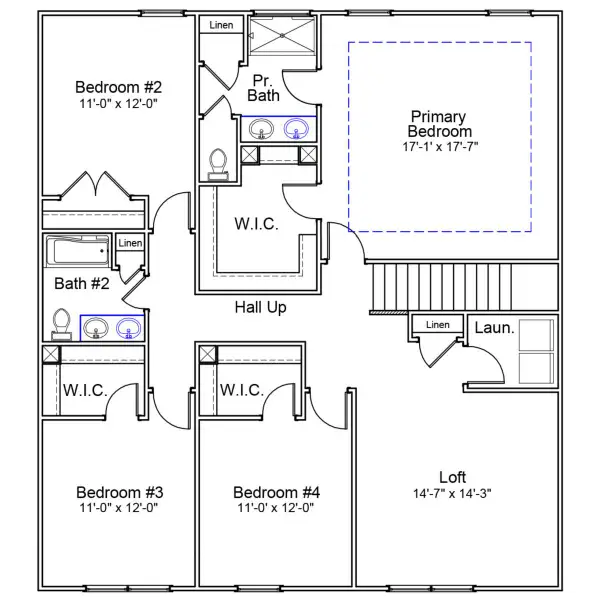 2D floor plan layout of this home in Golden Ridge, Youngsville, NC (Image 3).