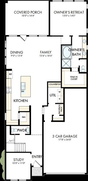2D floor plan layout of this home in Elyson - Reserve Collection, Katy, TX (Image 2). 2D floor plan layout of this home in Elyson - Reserve Collection, Katy, TX (Image 2).
