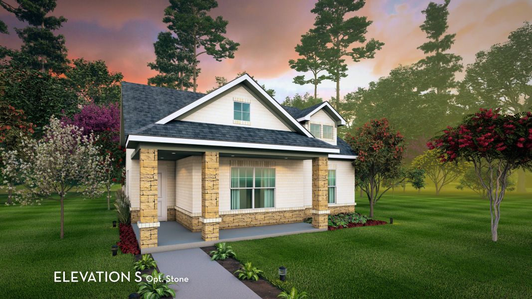 Representative exterior photo of a completed home built from the Topaz by CastleRock Communities in Infinity Square, Kyle, TX (Image 15). Representative exterior photo of a completed home built from the Topaz by CastleRock Communities in Infinity Square, Kyle, TX (Image 15).