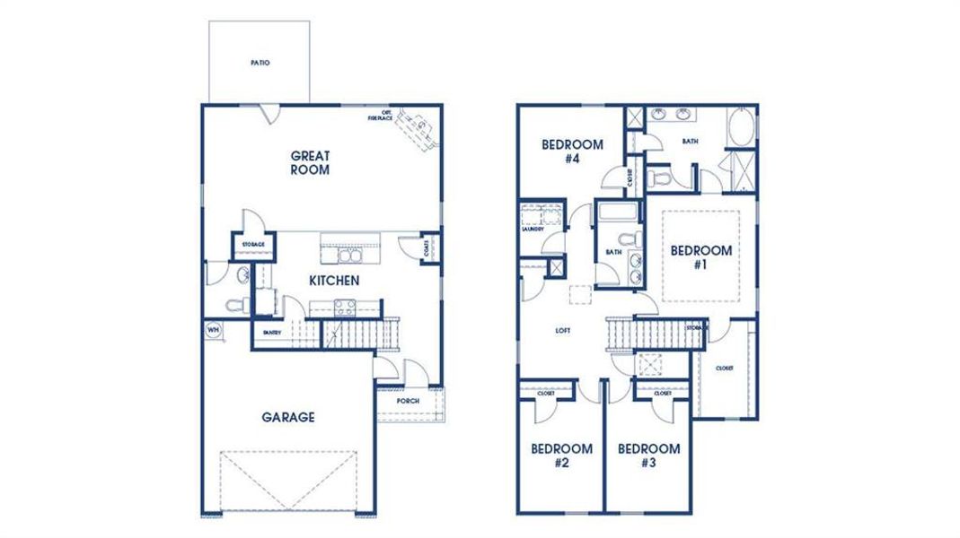 2D floor plan layout of this home in Shoal Creek, Hampton, GA (Image 2).