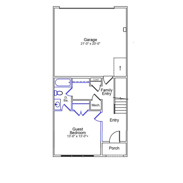 2D floor plan layout of this home in Renaissance at White Oak, Garner, NC (Image 5).